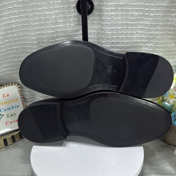 (P5) NWT Zara Black Men's Oxfords, Size 41/8 USA - Picture 8 of 13